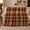 Burgundy Tartan, variant on Autumn Plaid Sofa Farmhouse Living Room, Festive autumn celebration Scene, Warm Flannel Blanket for Ranch House and Living Room, Art Lovers autumn celebration Gift, Festive Home Decor