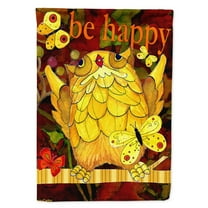Carolines Treasures PJC1034GF Happy Happy Day Owl Flag Garden Size  Small multicolor