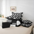 thumbnail image 6 of Homewish Black White Grid 7-Piece Twin Bedding Sets For Kids Children Teens,Geometric Buffalo Bedding Comforter Set,Minimalist Abstract Breathable Sheet Sets,Microfiber Bedroom Decor,Reversible, 6 of 8