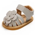 thumbnail image 3 of UTTOASFAY Toddler Shoes Toddler Infant Baby Girls Shoes Leather Sandals Summer Bowknot Flats Flower Shoes Gray 6-12Month, 3 of 6