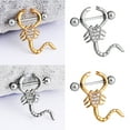 thumbnail image 2 of Bague Barre d'Haltère pour Femmes à Motif Scorpion avec Strass, Bijou de Perçage Corporel, 2 of 6