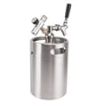 thumbnail image 1 of Mini Beer Barrel, Stainless Steel Pressurized Mini Beer Keg With 60psi Gauge For Home, 1 of 8