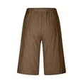 thumbnail image 5 of Jxximdong Cargo Shorts for Women, Casual Solid Side Pockets Pants Shorts Elastic Waist Pockets Daily Mid Long Lace Shorts, Brown Women's Casual Shorts, 5 of 6