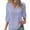 Blue3, variant on Women's Plus Size Lace Trim Blouse, 3/4 Sleeve V Neck Elegant Shirt, Solid Color Puff Sleeve Tops for Work, Casual Wear, Everyday Outfits and Special Occasions JN L