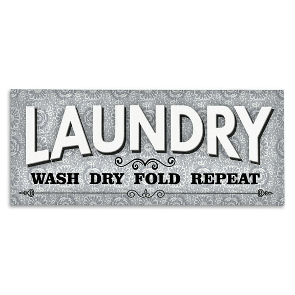 Stupell Industries Antique Laundry Rules Bath & Laundry Painting Wrapped Canvas Art Print Wall Art, 24 x 10
