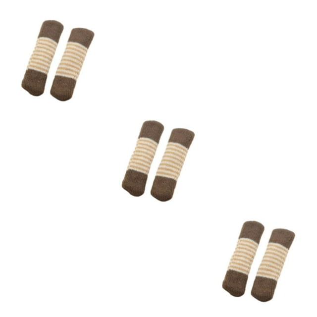Transemion 24x Stylish And Protective Knitted Chair Leg Socks For Furniture Floor style 9 3Set