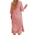 thumbnail image 3 of Celmia Manches 3/4 Casual Partie Longue Maxi Tunique en Vrac Longue Robe Maxi, 3 of 6