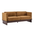 thumbnail image 3 of Christopher Knight Home 77" Modern 3-Seater Sofa, Camel Upholstered Couch with Walnut Solid Wood Base, 3 of 12