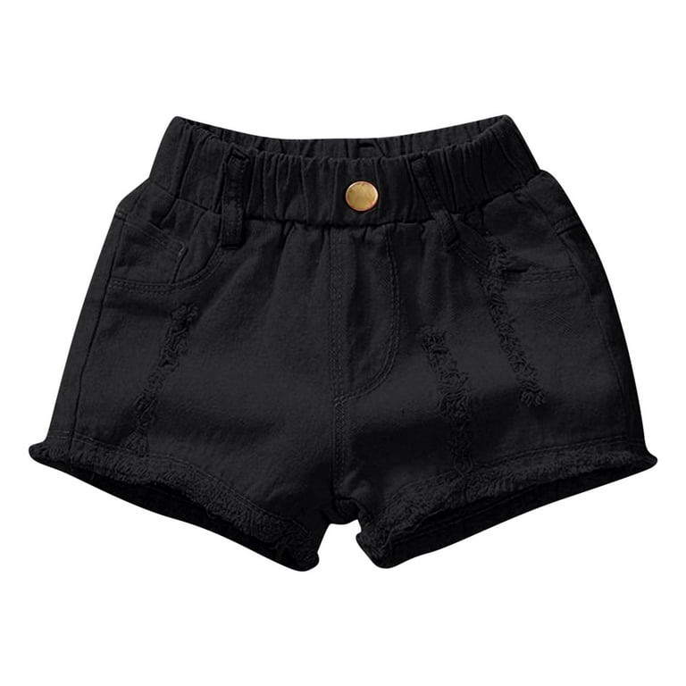 Budget-Friendly! Luxalzxs Trendy Kids Jean Shorts Elastic Waist