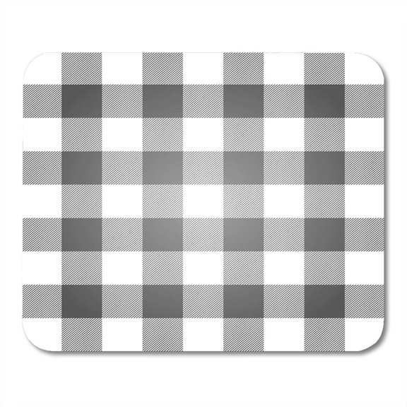 SIDONKU Gray Buffalo Lumberjack Plaid Pattern Check White Abstract Black Mousepad Mouse Pad Mouse Mat 9x10 inch
