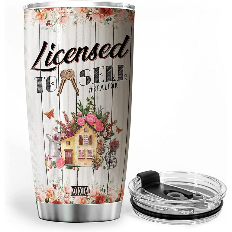 Realtor Tumbler For Women Stainless Steel Cup With Lid 20oz Travel Mug  Gifts For Realtors Female Flower Floral Housing Cute Coffee Tumblers For  Girl Salesperson Accessories 