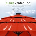 thumbnail image 6 of Scafild | 10ft Outdoor Patio Umbrellas with Solar Lights, 3 Tier Vented Large Market Table Umbrella with 8 Sturdy Ribs & 1.5" Pole UV Protection for Garden Deck Backyard Pool - Red, 6 of 9