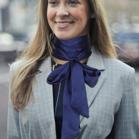 FENGGUIQU Dark Blue Thin Scarf Handbag Handle Wrap Narrow 1 Pack for Women Travel and Parties