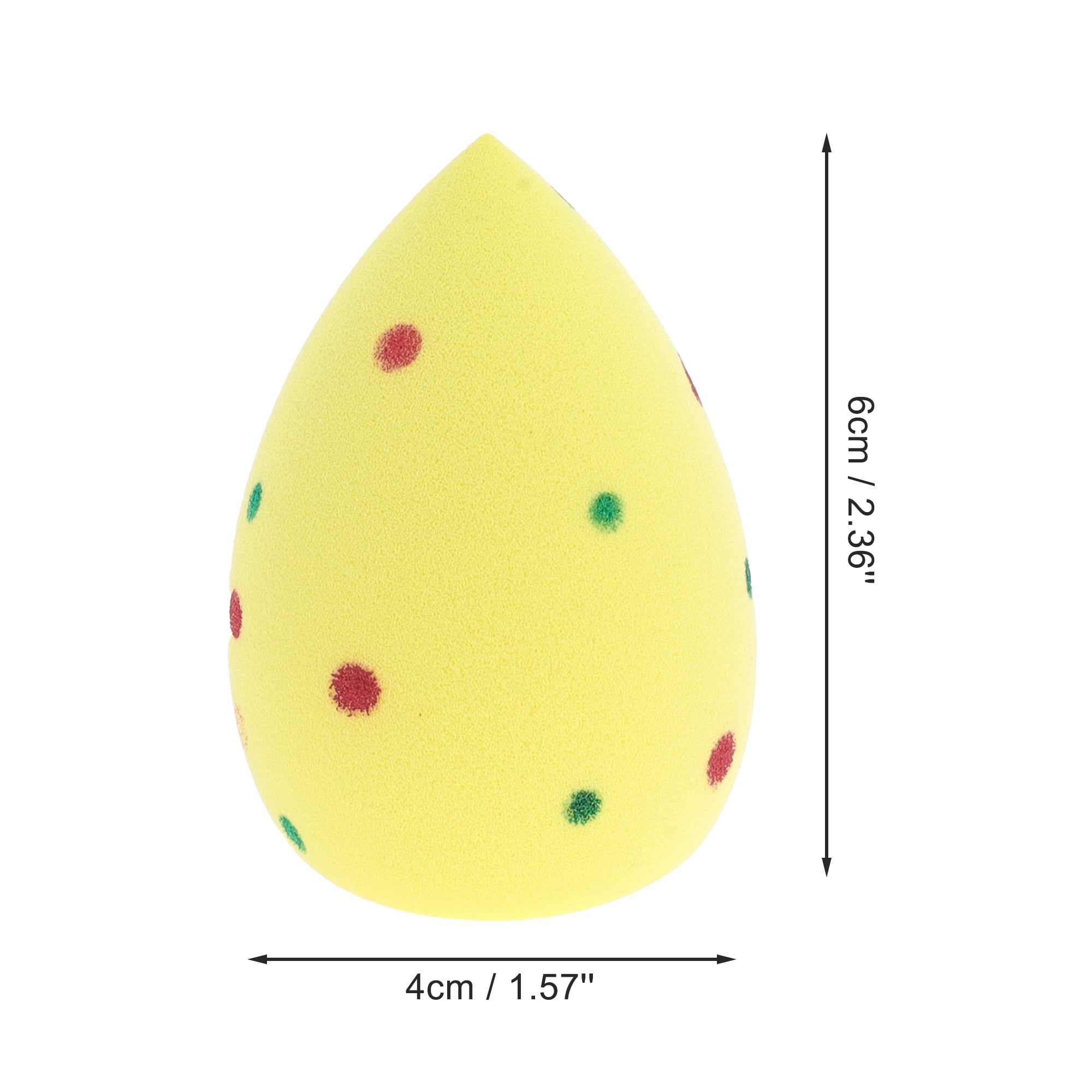 Unique Bargains 1 Pc Two-color Polkadots Face Makeup Sponge for Makeup Yellow