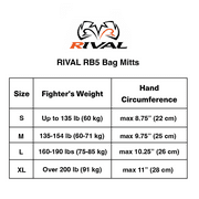 RIVAL Boxing RB5 Hook and Loop Bag Glove Mitts - XL - White