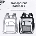 thumbnail image 4 of Mochila transparente de PVC impermeable, bolsa de almacenamiento de gran capacidad, mochila escolar para estudiantes, para hombres y mujeres, 4 of 6