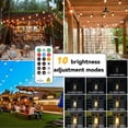 thumbnail image 7 of 100+10FT LED Outdoor String Lights with Remote, Light Sensor Mode & DIY Timer, 32 Shatterproof ST38 Edison Bulbs, Waterproof & Weatherproof for Patios, Gardens, Energy-Saving, Connectable, 7 of 7