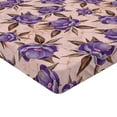 thumbnail image 4 of Ambesonne Peony Art Fitted Sheet, Flowers Boho Aquarelle, Twin XL Size, Blush Blue Violet Fawn, 4 of 5