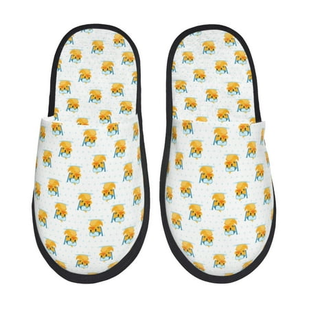 

Tideii Cute Duck Diver for Home Indoor Cotton Slippers Autumn and Winter EVA Plush Slippers Household Supplies Unisex-Medium