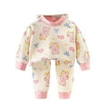thumbnail image 2 of Cowsor 2PC Set for Children Boy Girl Match Kawaii Thermal 2 Piece Tops Tshirts Lingeries Pants Loungewear 2PC Sets Child, 2 of 3