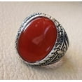 thumbnail image 4 of Red Onyx Mens Ring, Natural Red Onyx Gents Ring, December, Silver Jewelry, 925 Silver Ring, Birthday Gift, Heavy Mens Ring, Arabic Design, Ottoman Style Ring, Christmas, Turkey Mens Signet Ring, 4 of 6