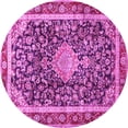 thumbnail image 1 of Ahgly Company Indoor Round Medallion Pink Traditional Area Rugs, 4' Round, 1 of 4