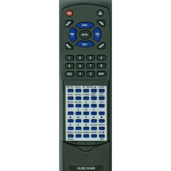 Replacement Remote for SANYO NC184UH, FWZV475F, NC184, RTNC184UH
