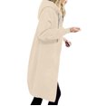 thumbnail image 2 of XFLWAM Womens Fleece Jackets Winter Warm Outwear Zipper Hoodies Sweatshirt Long Solid Color Pockets Coat Beige XXL, 2 of 8