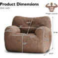 thumbnail image 2 of Bean Bag Chair, Filled Beanbag Chair for Living Room, Stuffed Beanbag Chairs, Comfy Bean Bag Chairs with Filling (Teddy Fabric in Coffee Set of 2, 39.37" D×37" W×27.56" H), 2 of 18