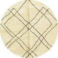 thumbnail image 1 of Ahgly Company Machine Washable Indoor Round Abstract Yellow Area Rugs, 8' Round, 1 of 7