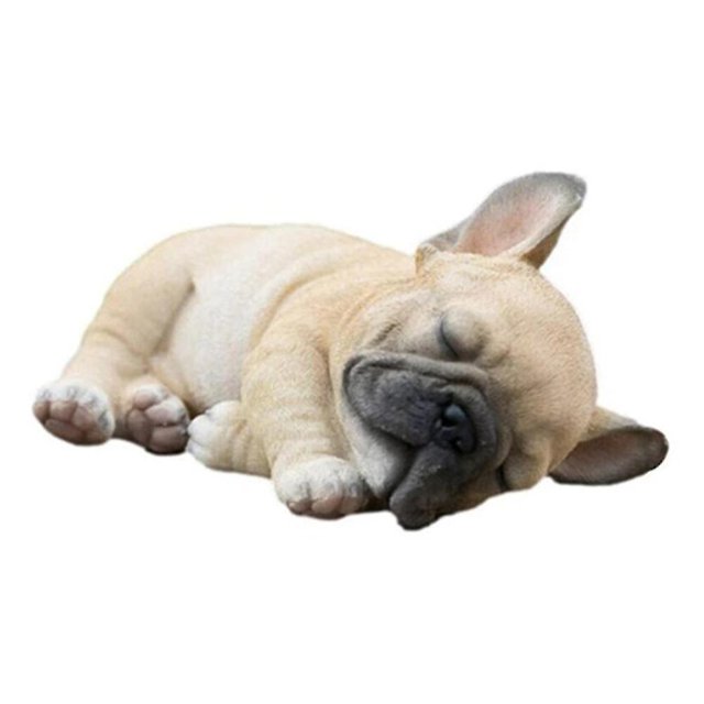 Estatua De Cachorro De Bulldog Francés Soñoliento Jardín Mini Decoración De Jardín Linda,b