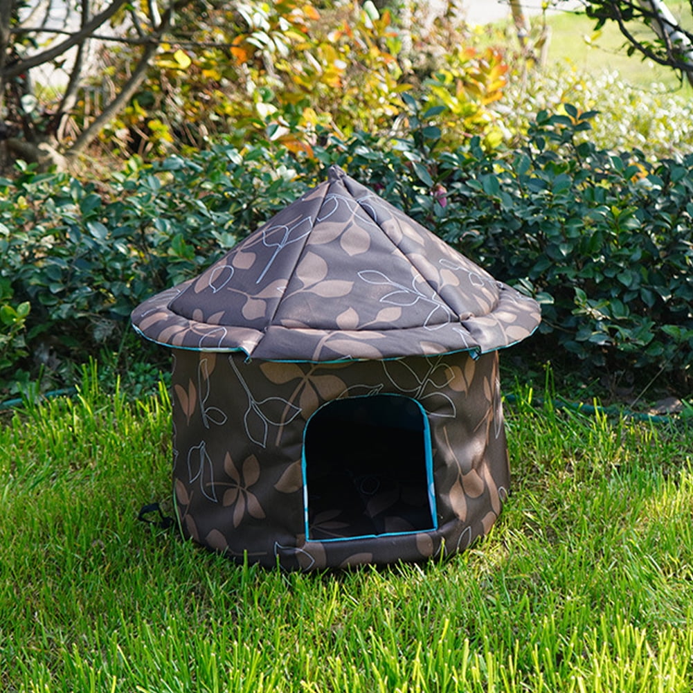 KYAIGUO Cat House with Removable Cushion Outdoor Cat House Weatherproof Four Season Pet Nest Kitty Shelter House Small Dog Tent Cabin for Indoor Outdoor