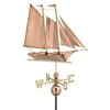 25" Luxury Polished Copper Nautical Schooner Sailboat Weathervane