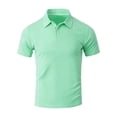 thumbnail image 4 of Men's Slim Fit Short Sleeve Collared Shirt, Casual Solid Color Breathable Golf T-Shirt, Wrinkle-Resistant Button Placket Top for Business & Daily Outdoor Activities, S-3XL, 4 of 8
