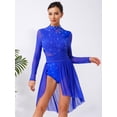 thumbnail image 3 of CHICTRY Robe de Danse Lyrique pour Femme, Froncée, Dos Nu, Robes de Patinage Artistique, Robe de Danse Moderne, Bleu Royal, G, 3 of 7