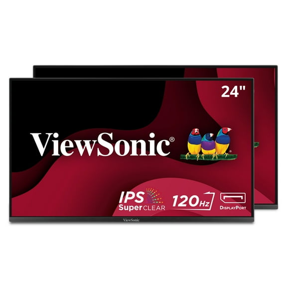 ViewSonic VA2456A-MHD_H2 Dual Monitor Pack Head-Only 1080p IPS Frameless Monitors