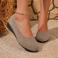 thumbnail image 4 of CQONEPT Womens Ballet Flats Business Office Work Dress Shoes Low Wedge Round Toe Slip Ons Comfortable Dressy Casual Flats Shoes Khaki 42, 4 of 6