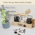 thumbnail image 5 of Glass Coffee Canister Set with Shelf & Spoons - 3 Piece Airtight Seal Coffee Bean Storage Containers & Filter Holder for Kitchen Organization, 5 of 5