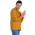 thumbnail image 3 of Atasi Indian Mens Henley Shirt Long Sleeve Casual Mandarin Collar Short Kurta, 3 of 7
