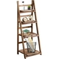 thumbnail image 2 of 4-Tier Ladder Shelf Wall Ladder Bookshelf Bookcase Furniture Storage Rack Shelves, 2 of 8