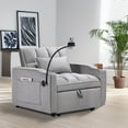 thumbnail image 2 of Convertible Sleeper Chair Sofa Bed Adjustable Pull Out Sleeper Chair Bed Multi-Pockets Folding Sofa Bed for Living Room Bedroom Small Space,3-in-1 Sofa Bed, 2 of 13