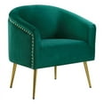thumbnail image 4 of 28.5'' Wide Modern Style Rivet Trimming Velvet Barrel Accent Chair-Green, 4 of 7