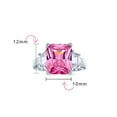 thumbnail image 4 of Bling Jewelry Womens Art Deco Engagement Ring Pink CZ and Baguette Side Stones, 4 of 5
