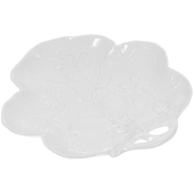 Household Plates Embossed Ceramic Plate Decorative Ceramic Plate For Restaurant Owners 8 Inches 1Pack