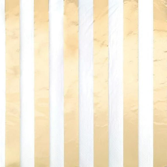 Gold Foil Stripe Lunch Napkins , 16CT