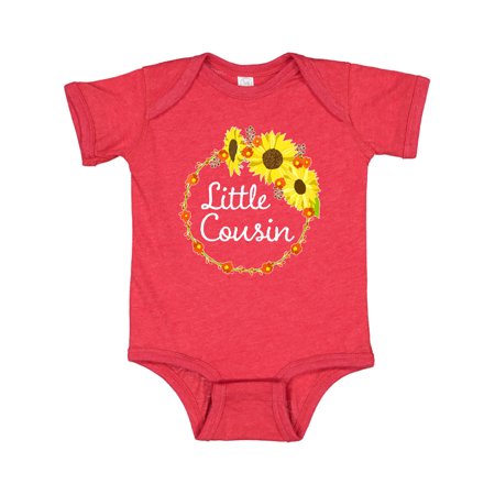 

Inktastic Little Cousin Sunflower Wreath Gift Baby Boy or Baby Girl Bodysuit