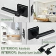 thumbnail image 7 of Heavy Duty Privacy Door Lever, Bathroom Door Handle, Badroom Door Lock, Matte Black Interior Door Knobs with Lock, Reversible Right&Left Handed, 4Packs, 7 of 7