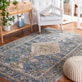 thumbnail image 2 of SAFAVIEH Valencia Leyla Medallion Polyester Area Rug, Blue/Gold, 4' x 6'2", 2 of 8