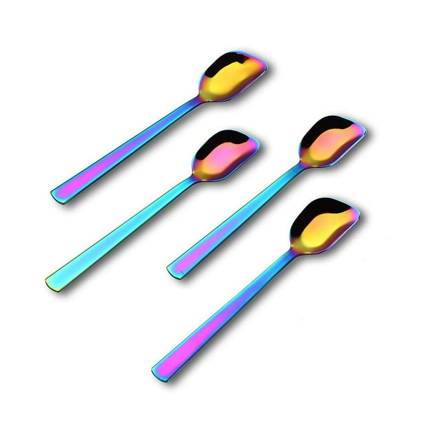 Cuchara de yogur, cuchara de helado/helado de acero inoxidable, cuchara de fruta, cuchara de postre, 6,1 pulgadas, juego de 4 brillar Electrónica