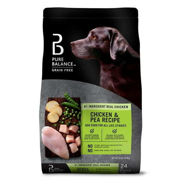 Pure Balance GrainFree Chicken & Pea Recipe Dry Dog Food, 24 lb
